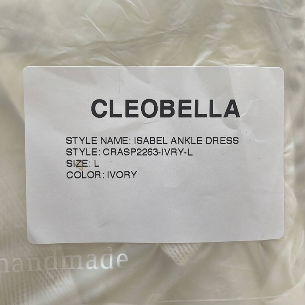 Cleobella Isabel Ankle Dress | Ivory size Large NWT #103 - Picture 5 of 5